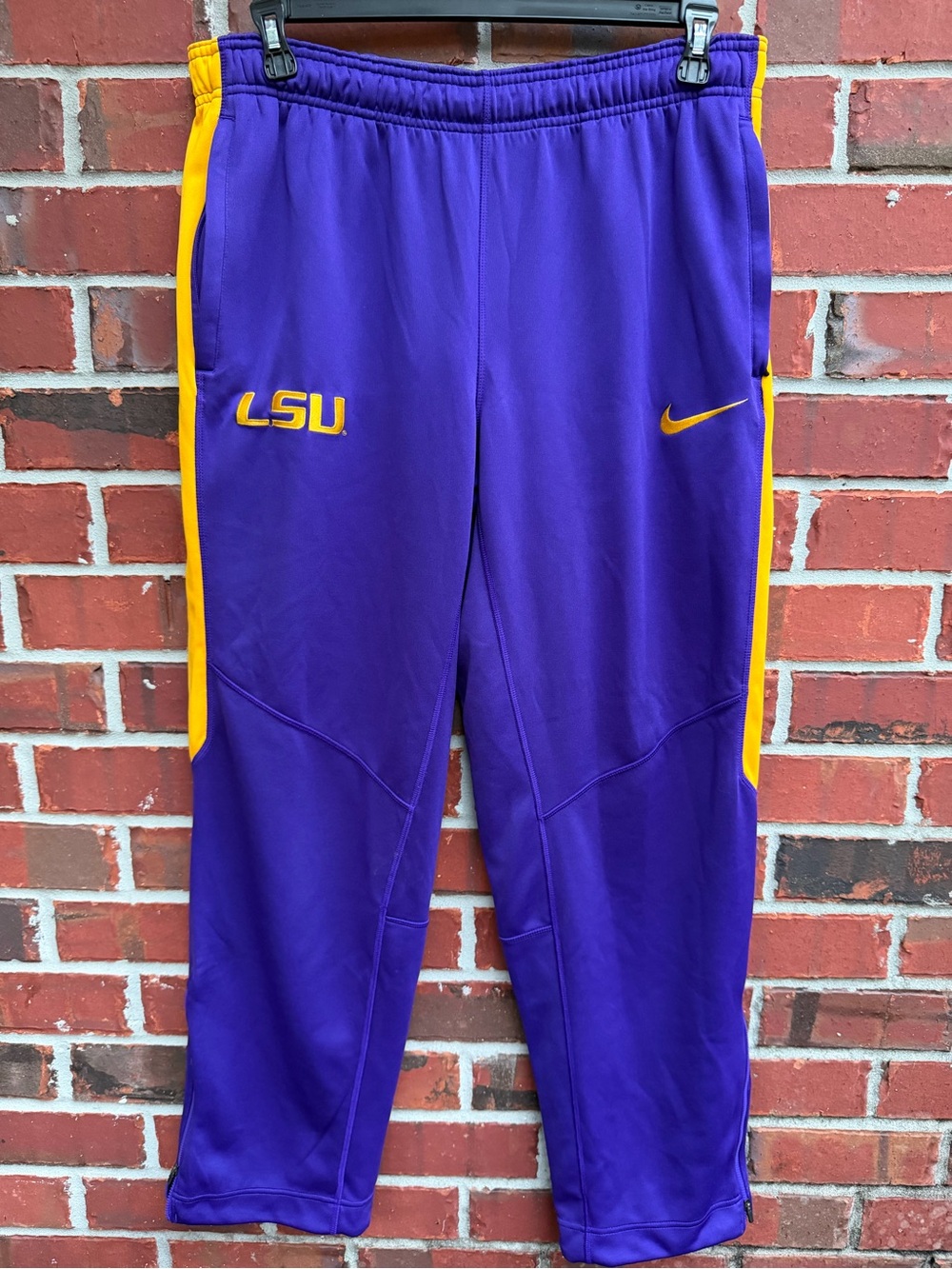 Vntg Nike DriFit LSU Tigers Large Purple & Gold Athletic Warm-Up Track Pants P5